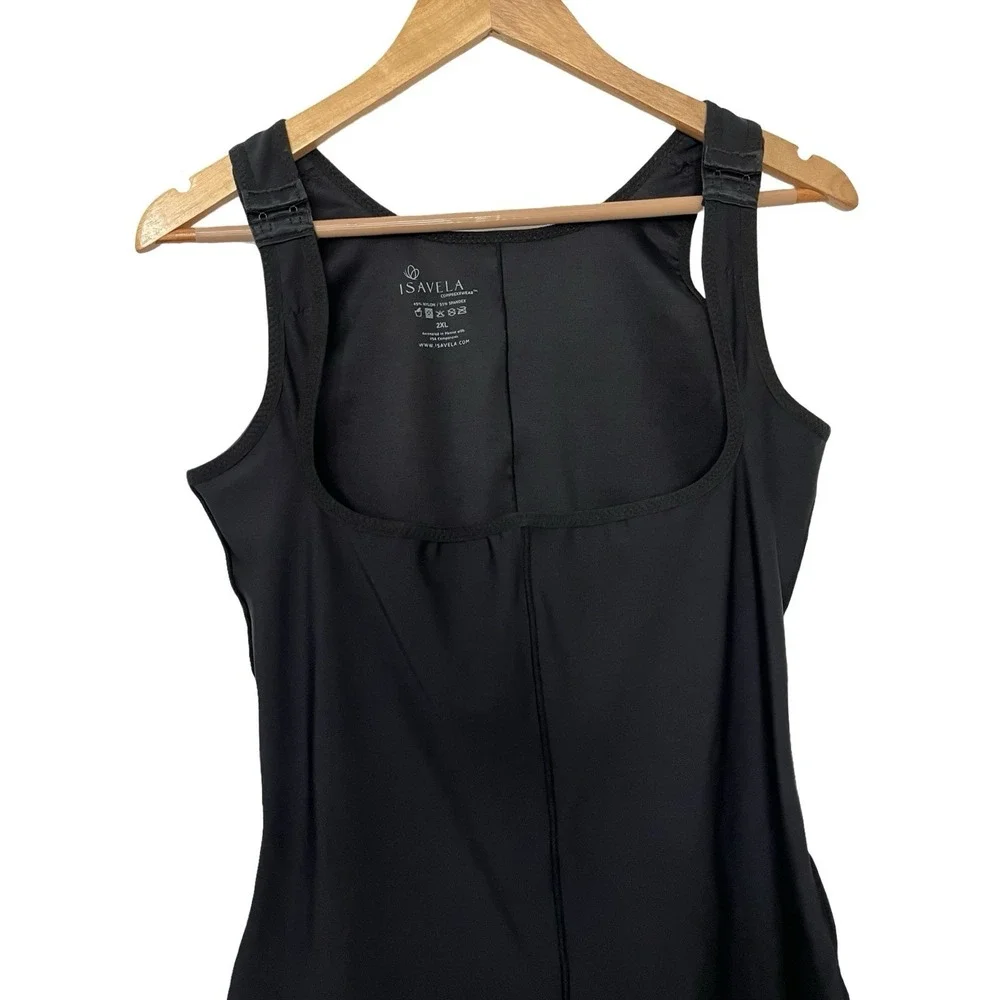 Isavela Post Surgical Compression Bodysuit Size 2XL Black‎ Shapewear Garment
